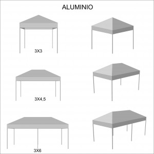 foto esquema medidas carpa plegable de aluminio